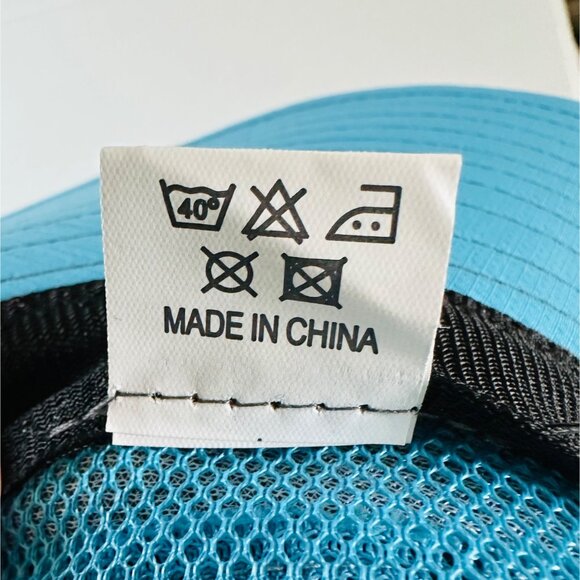 SunShade Womens Wide Brim Blue Foldable Bucket Hat Sun Hat With Ponytail Hole - Picture 8 of 8